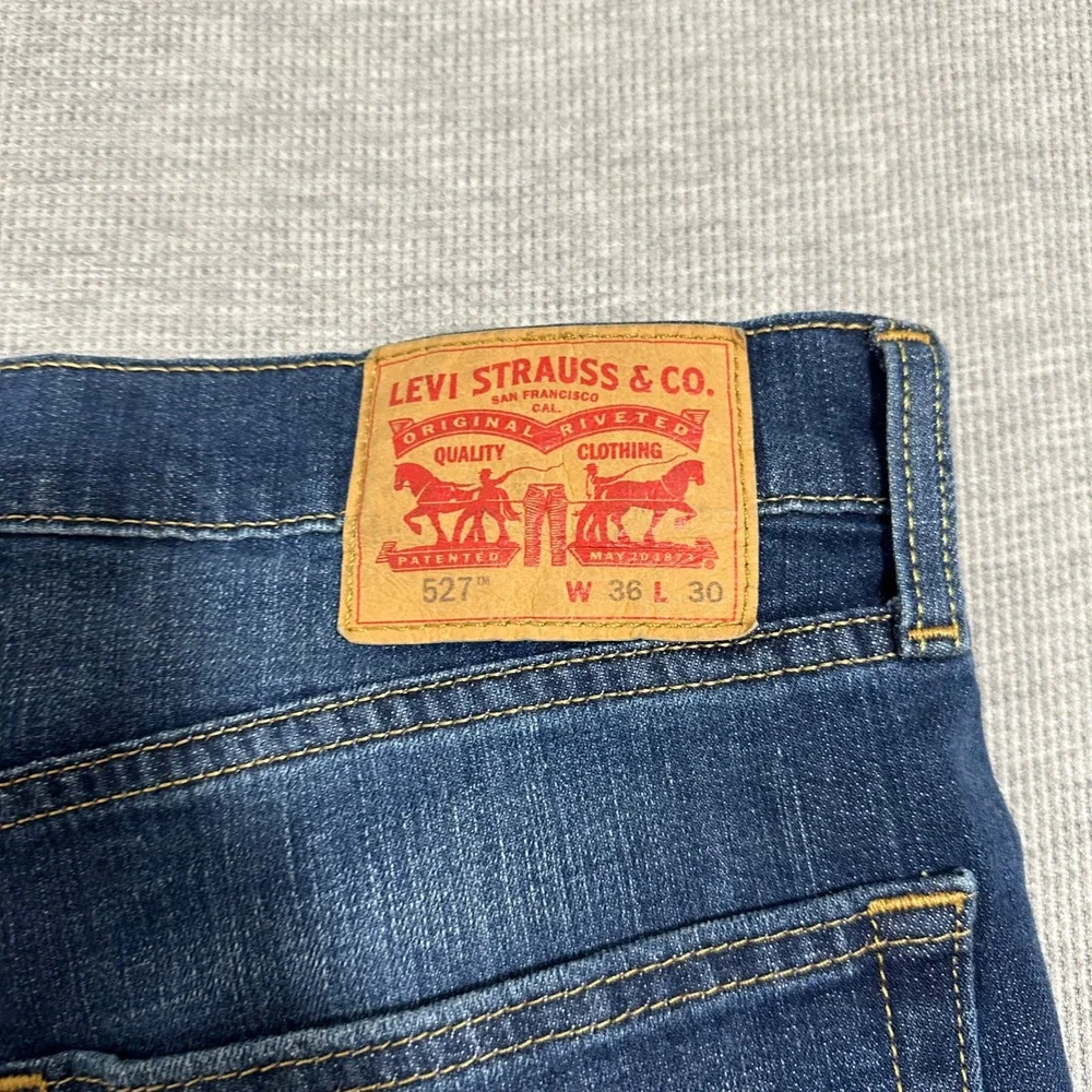 Levi's 527 Slim Bootcut Jeans Dark Wash Denim Blue Men's W36 L30